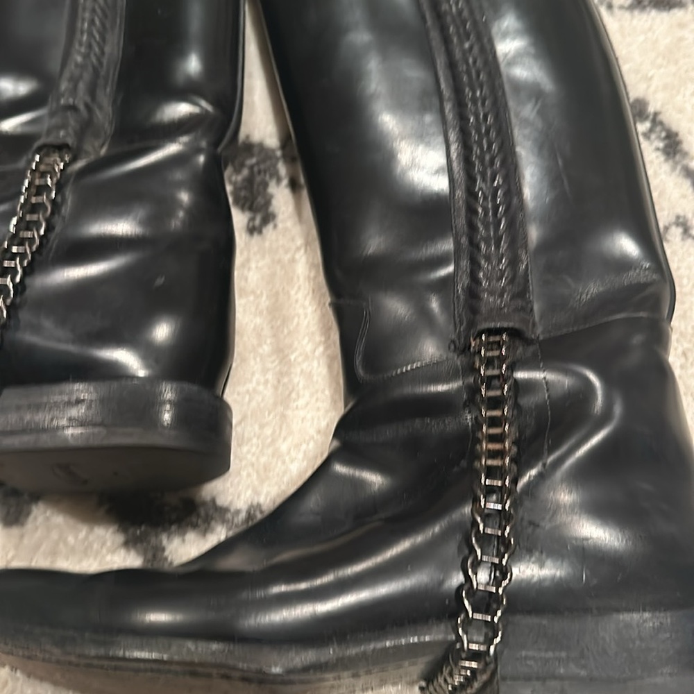 Givenchy Leather-chain link Accent Riding Boot - Picture 3 of 10